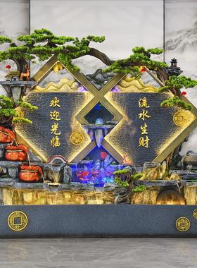 大型水幕墙假山流水景观户外别墅公司酒店玄关装饰品花园造景摆件