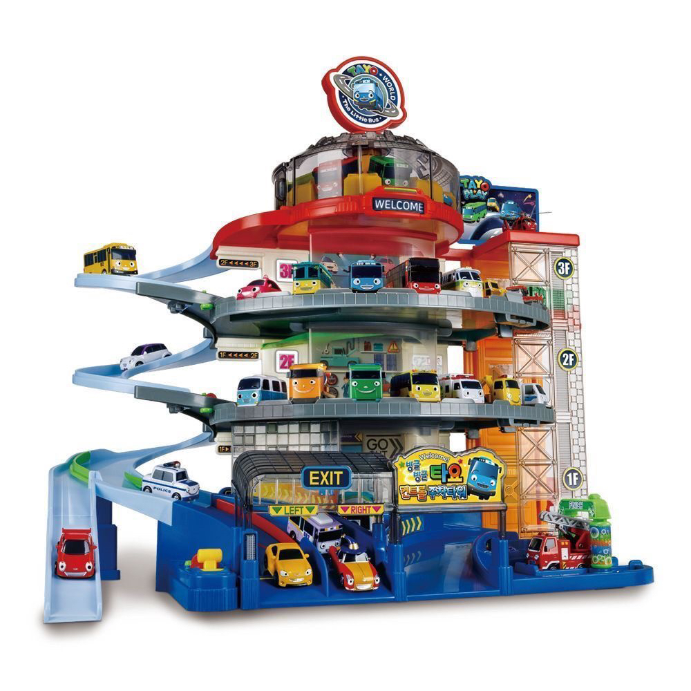 韩国Tayo太友小巴士停车大楼警车救护中心儿童回力车惯性玩具车