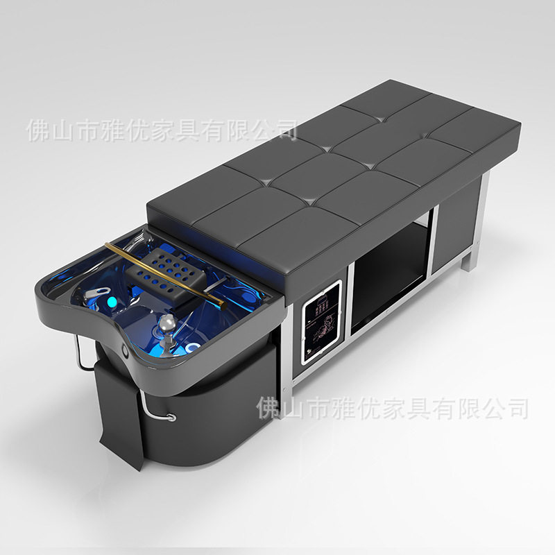 外贸省体积拆卸洗头床发廊理发店专用推拿按摩床水循环熏蒸头疗床