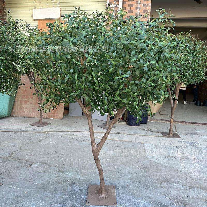 仿真橄榄树园林工程造景绿植装饰摆件实木假树橄榄树
