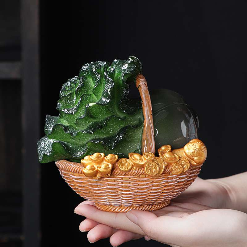 招财茶宠变色可养白菜摆件茶桌百财茶玩创意茶道配件精品个性