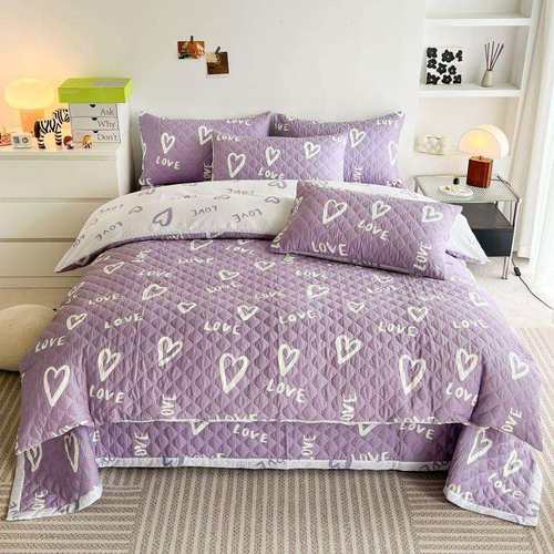 新款印花全棉水洗棉夹棉四件套直销外贸枕套纯棉单被套床品