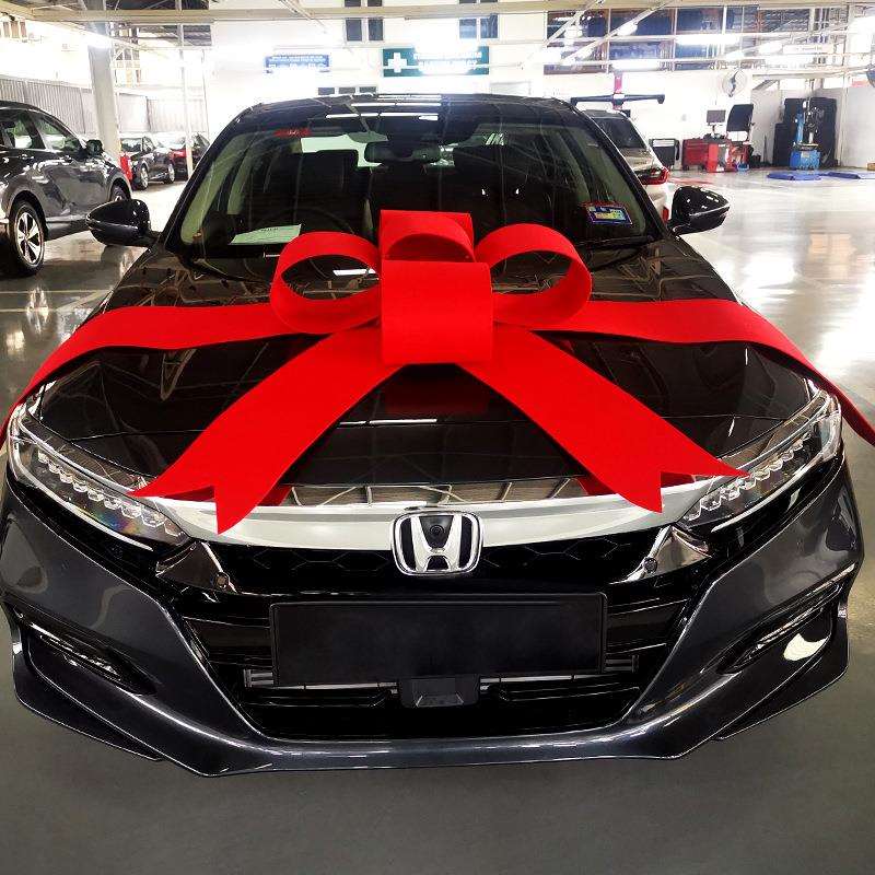 展厅交车布置装饰汽车4s店新提车交车蝴蝶结仪式拉花蝴蝶结大红花