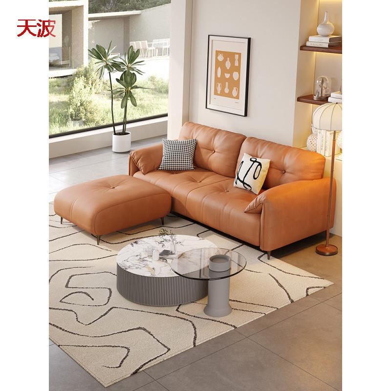 dde奶油风沙发小户型客厅猫爪皮布双人位三人简约