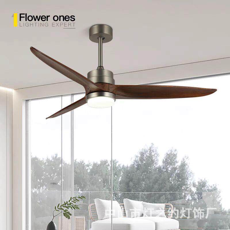 复古餐厅吊扇灯家用客厅美式风扇灯现代简约卧室实木电风扇吊灯