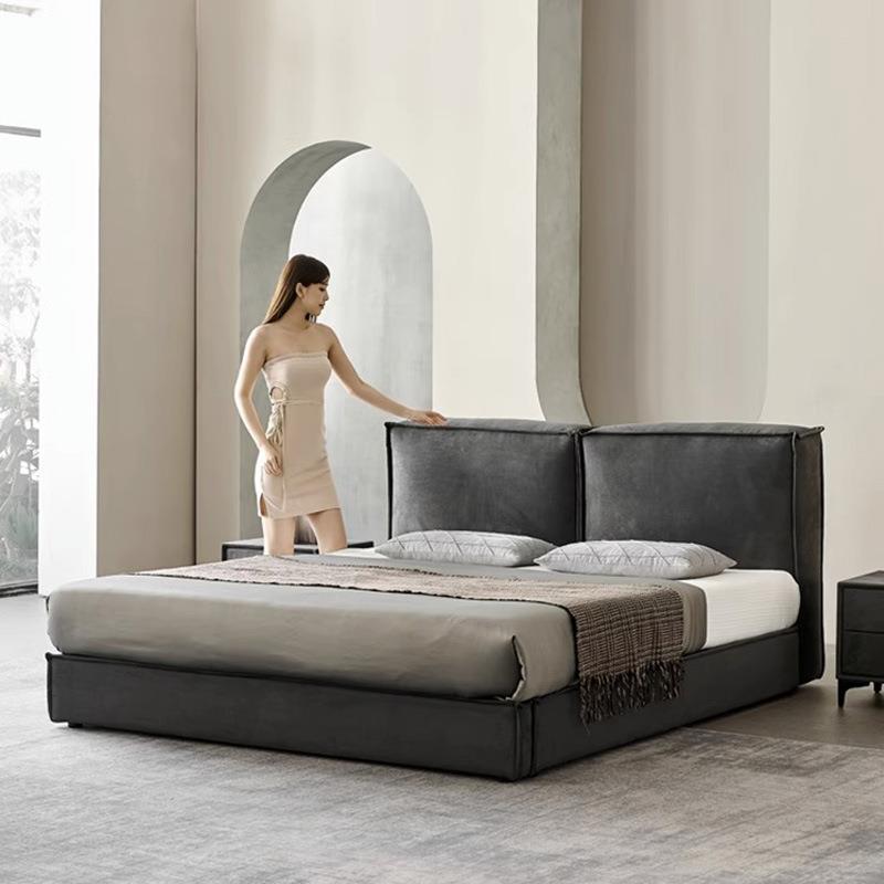 意大利baxter床科技布床主卧2米x2米大床豆腐块床布艺床现代简约