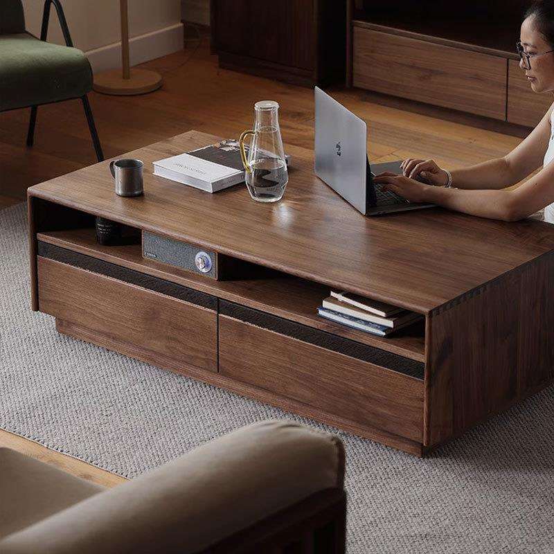 黑胡桃木茶几纯实木茶几简约现代茶台茶桌小户型客厅家用