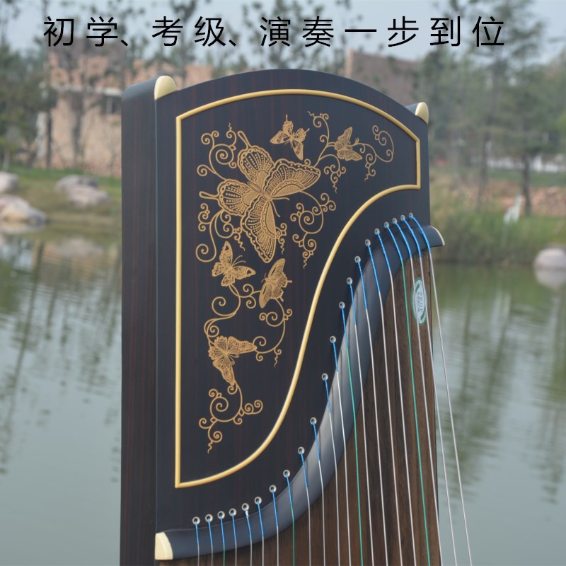 焦韵黑檀金粉专业演奏古筝