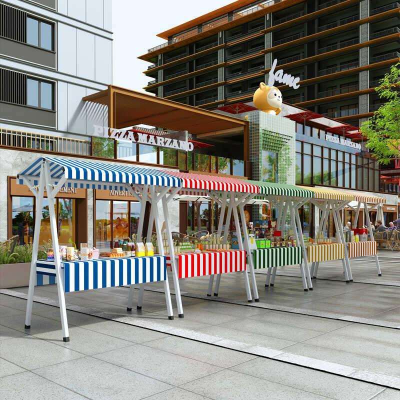 促销台集市可折叠户外展台移动铁艺花架夜市直销地摊摊位网红