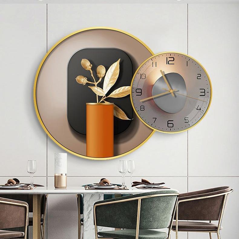 现代简约客厅家用时尚装饰钟表轻奢餐厅网红个性创意挂墙装饰画