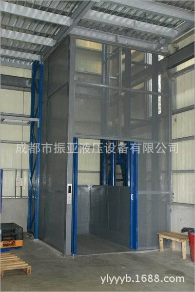 电动固定式导轨升降机，5吨全电动升降平台，导轨式液压杂物货梯图片