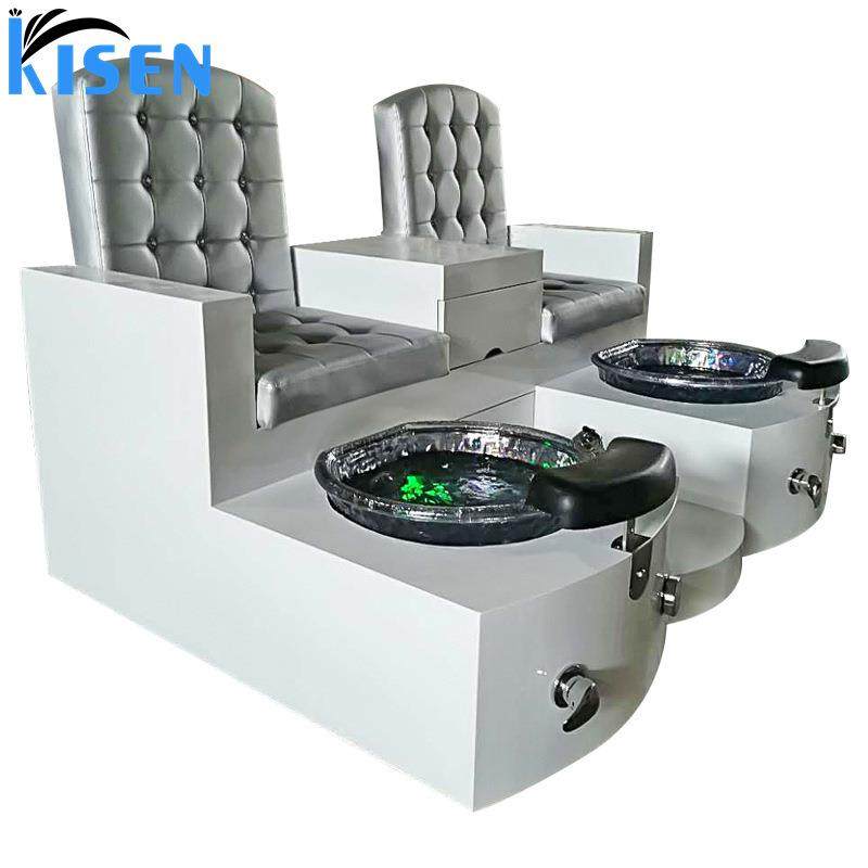 热销美甲设备按摩水疗修脚椅双座或四座带振动按摩的洗脚椅子