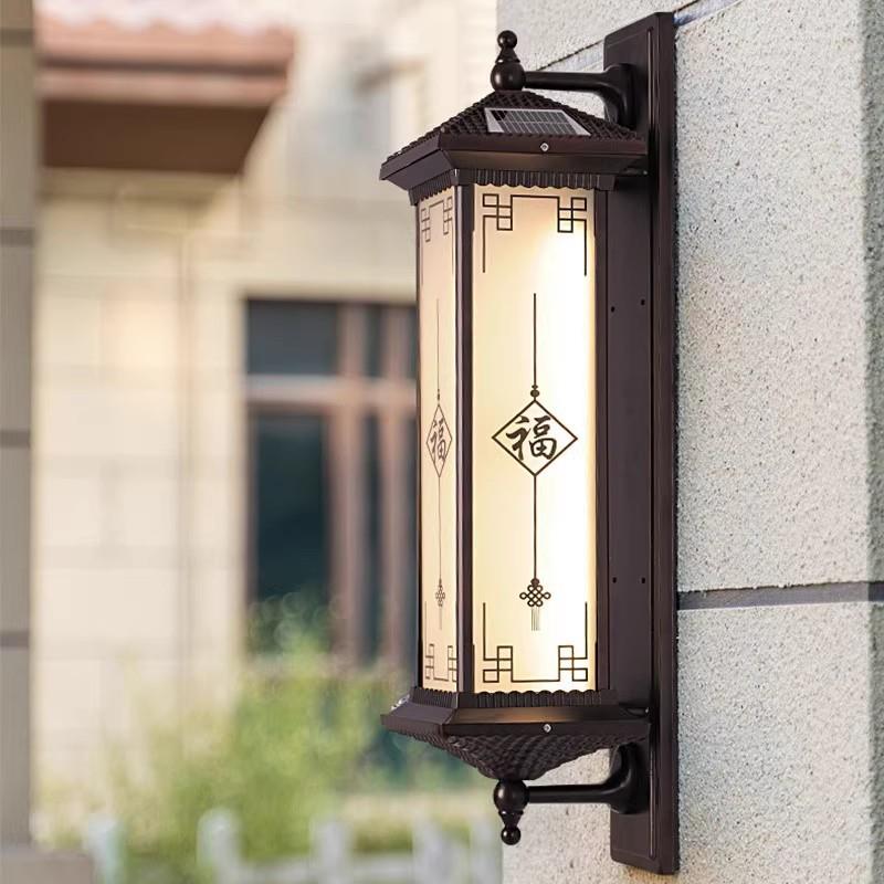 户外庭院壁灯别墅外墙大门花园太阳能柱子阳台露台新中式防水led