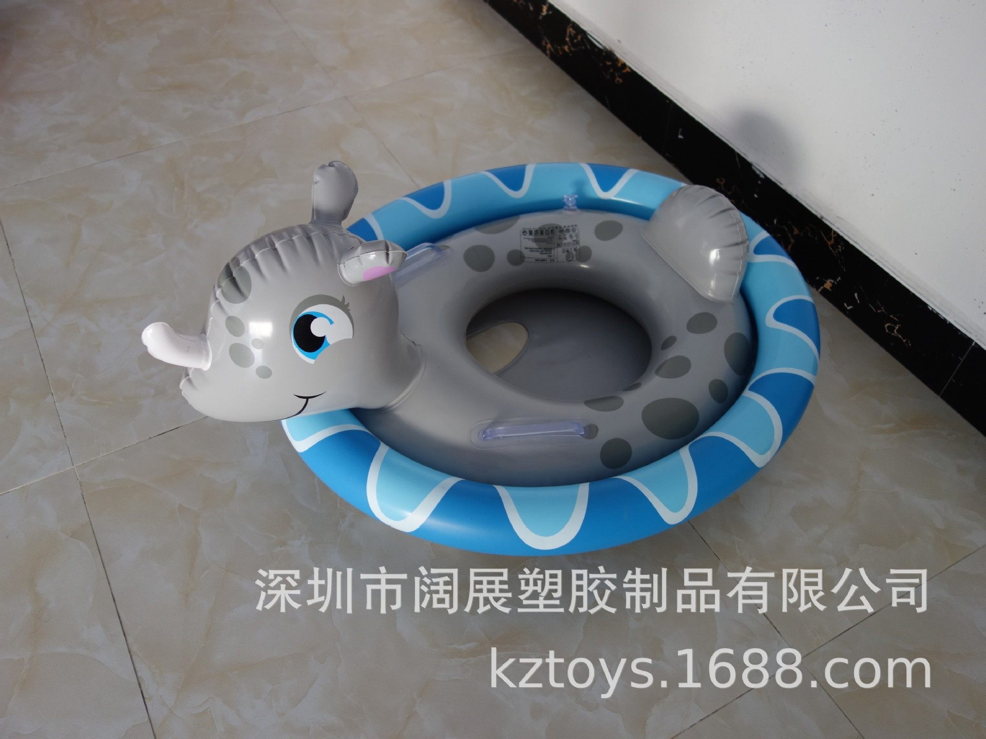 现货加厚PVC,水上充气犀牛婴儿水池座圈天鹅火烈鸟婴儿坐圈