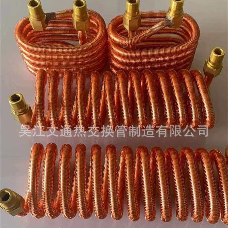 齿轮箱铜翅片管盘管式热交换器真空泵减速机散热翅片盘管