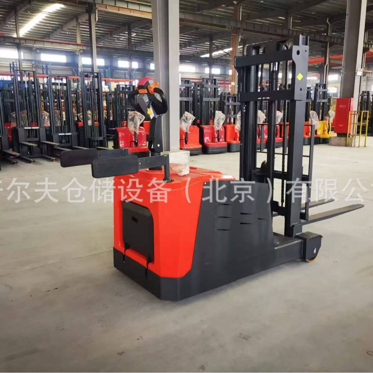 普尔夫平衡重无支腿全电动堆高车堆高机叉车站驾式踏板电子转向