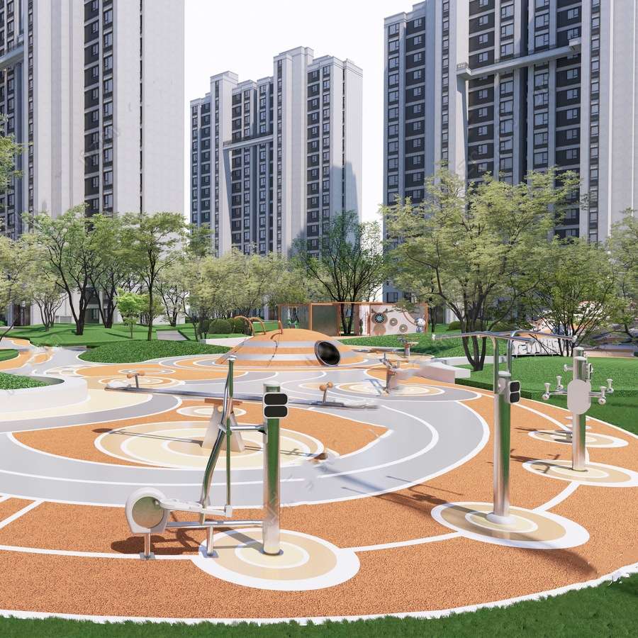 EPDM塑胶跑道幼儿园操场彩虹地垫小区户外游乐园场地颗粒地胶施工