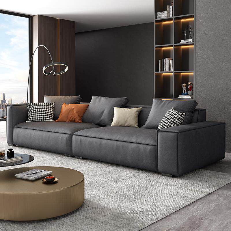 9W意式极简豆腐块免洗亲肤磨砂布布艺小户型客厅新款直排沙发多人