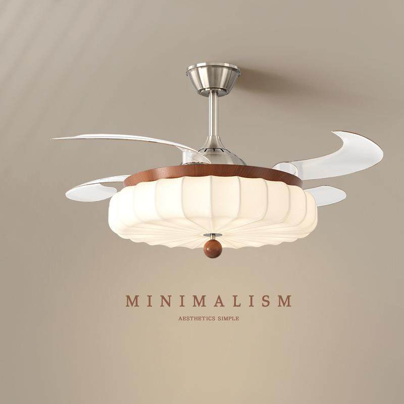 餐厅风扇灯2025新款宋式美学中古风复古法式主卧室房间隐形吊扇灯