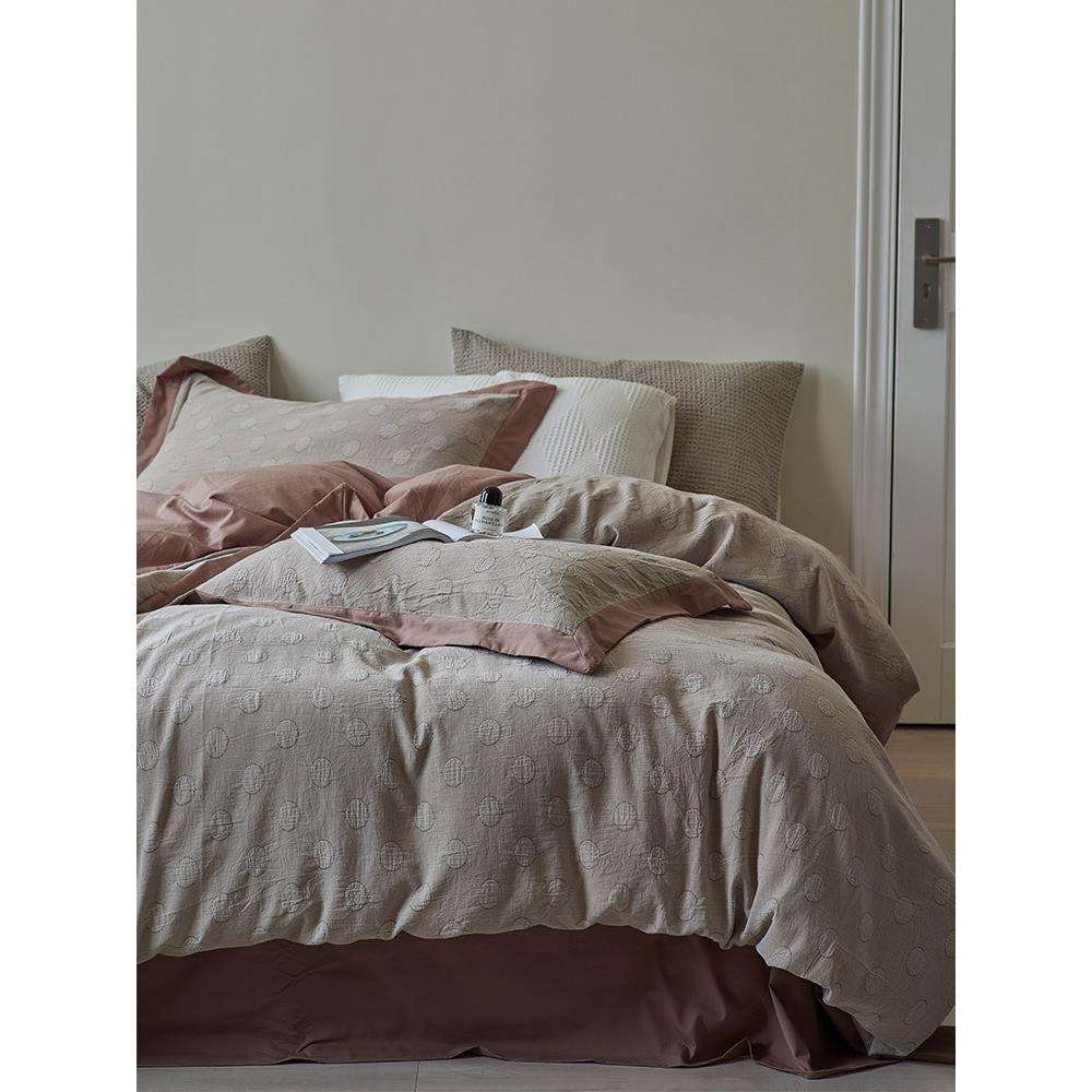 全棉纯棉美式床单四件套简约空气层提花波点被套床上用品