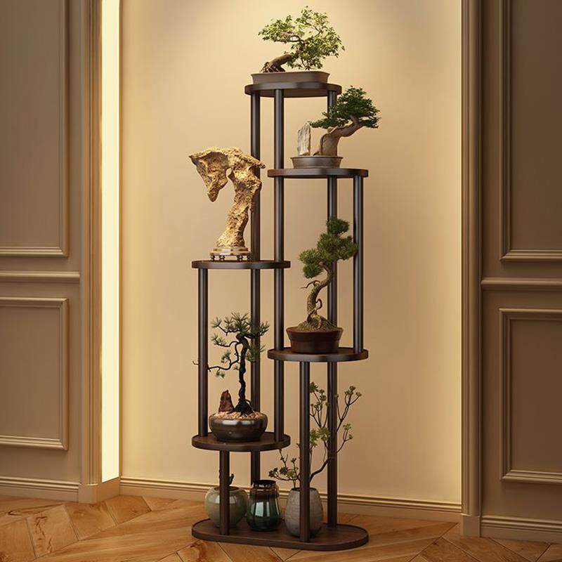 谋生花架子客厅落地置物架阳台现代简约花盆架多层架实木盆景盆栽