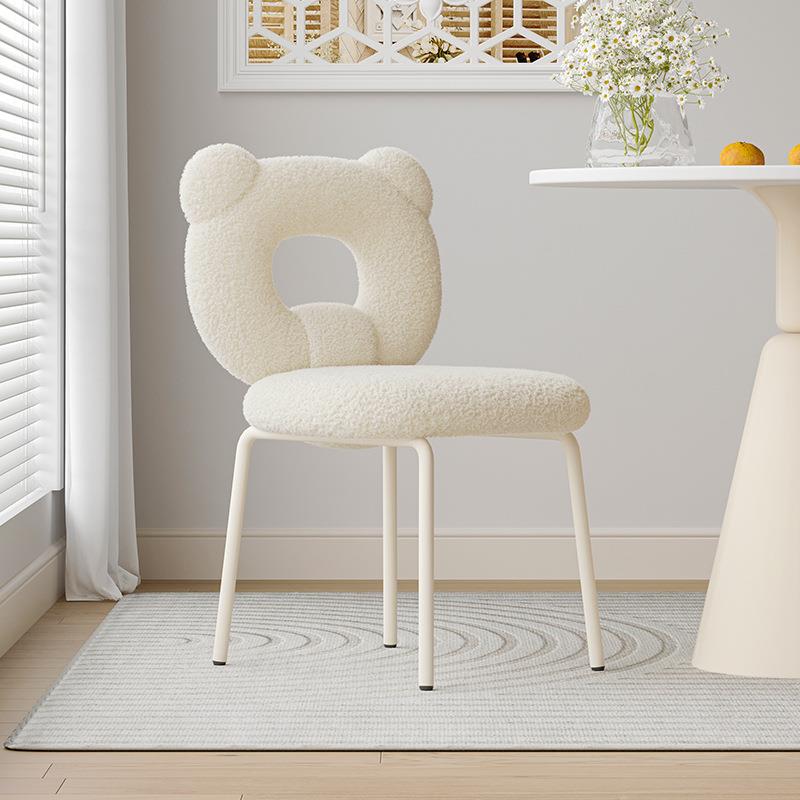 用法简约红餐感梳妆餐桌现代法式靠背奢奶油家用网轻凳子餐桌椅餐