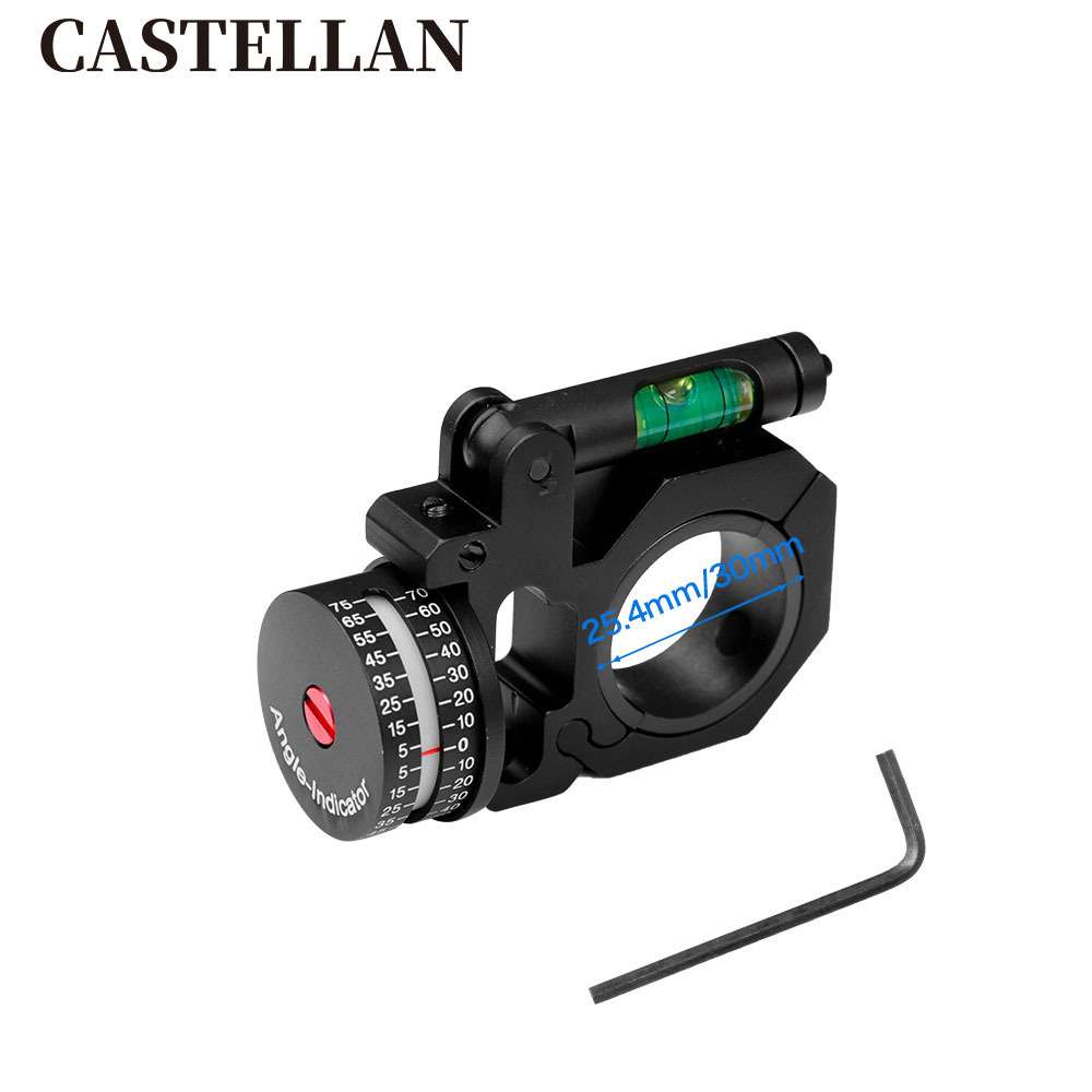 瞄镜水平仪夹具角度仪30/25mm管径支架Angle bubble level mount