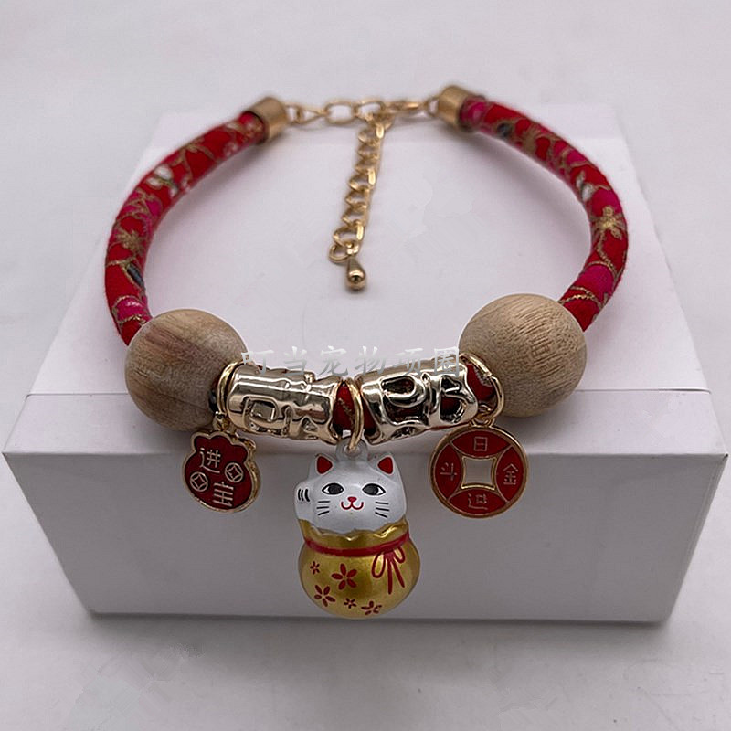 可爱体外驱虫项圈招财猫宠物链子