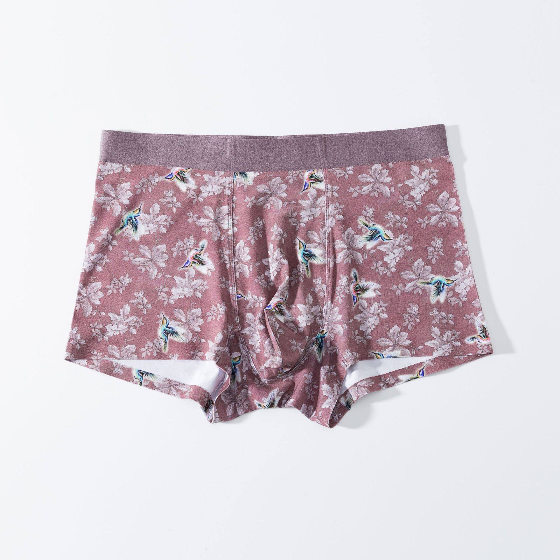 60支莫代尔男士内裤厂家 一片式无痕中腰平角裤印花男四角短裤,女士内衣/男士内衣/家居服,男平角内裤,淘宝优惠券,粉丝福利购,淘宝优惠卷