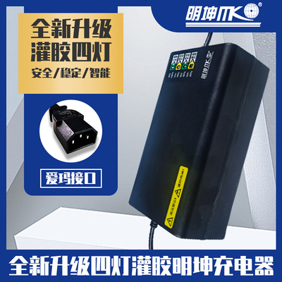 爱玛电动车充电器明坤60V/6A(40-50Ah)铅酸蓄电池新款灌胶四灯