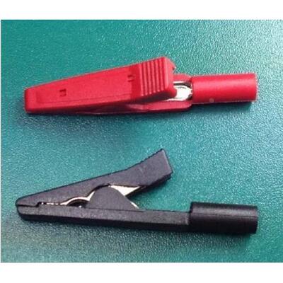 鳄鱼夹 全铜插式鱼夹 安全测试夹2mm(开口5mm总长42mm可插于表笔)