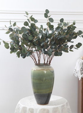 2025新款仿真尤加利叶绿植摆件仿真植物婚庆装饰家居布艺仿真花艺