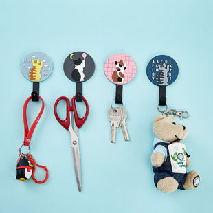 3D猫异想天开的猫金属挂钩 创意卡通墙壁门后衣帽挂衣钩壁挂钩