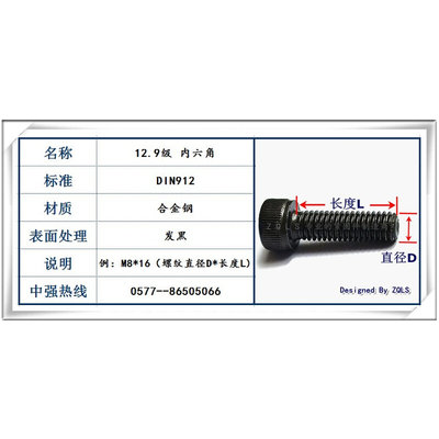 。全螺纹12.9级内六角螺丝M2.5M3M4M5M6*12*14*16*18*20 杯头DIN9