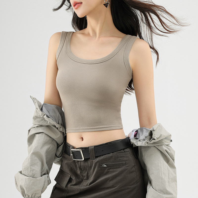 吊带背心女内搭2025新款夏季短款外穿遮副乳无胸垫防走光设计感