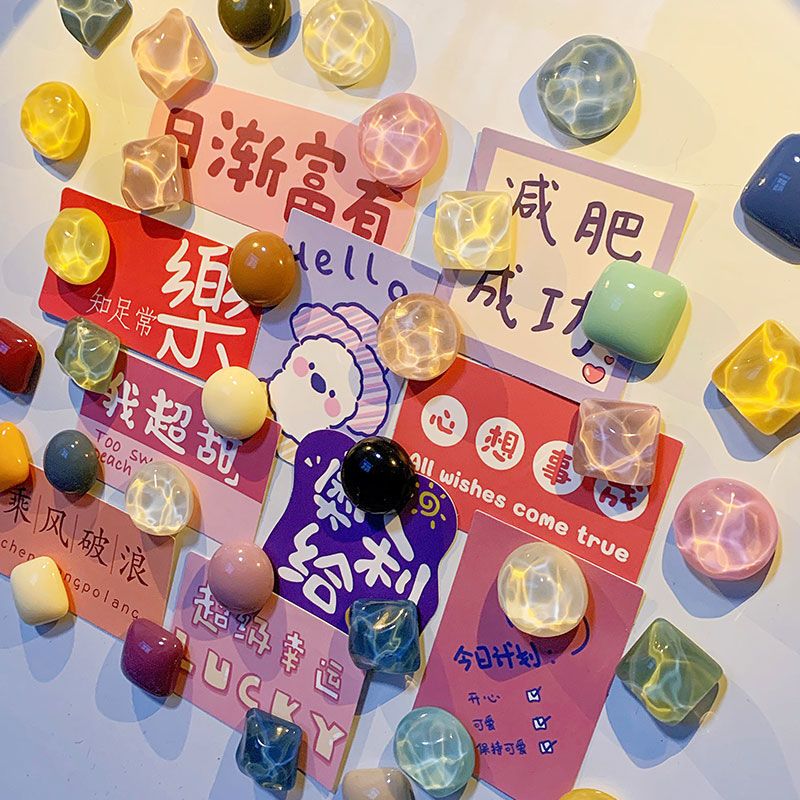 ins北欧冰箱磁贴磁力钉水波纹磁铁立体照片留言吸铁石冰箱贴