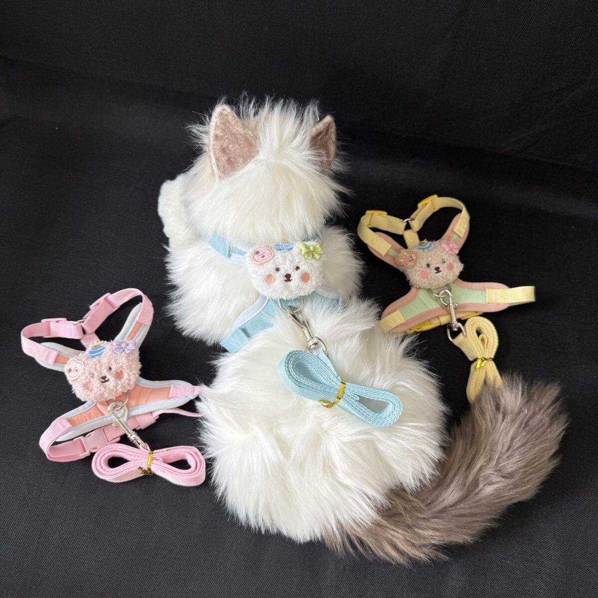 猫咪狗狗牵引绳小熊小狗牵引绳防挣脱小中型犬狗狗胸背带牵狗绳