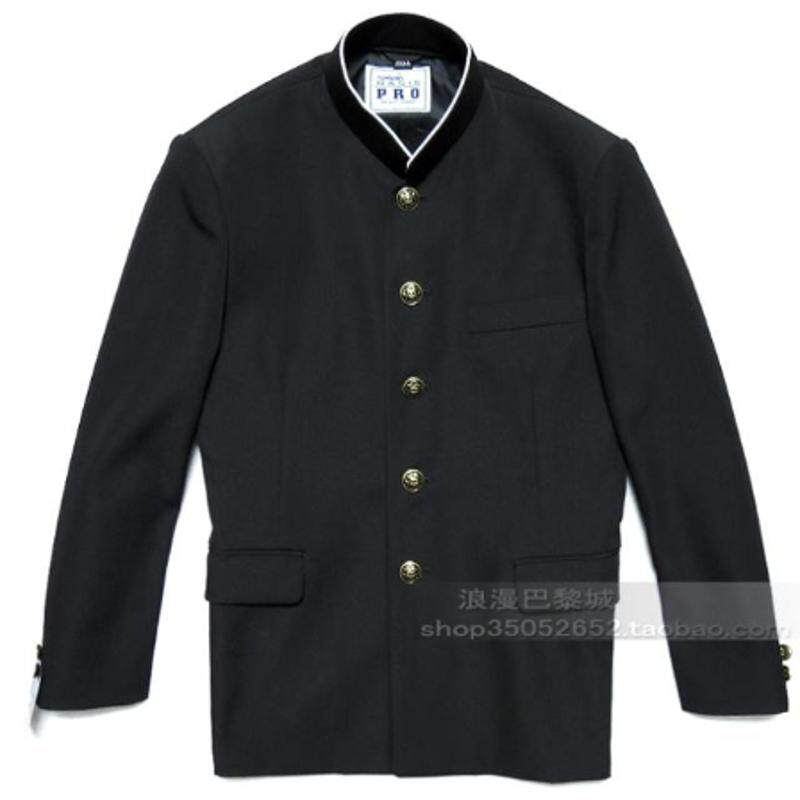 全新日本校服 铜扣白领边 黑色立领中山装学生服校服 dk制服诘襟