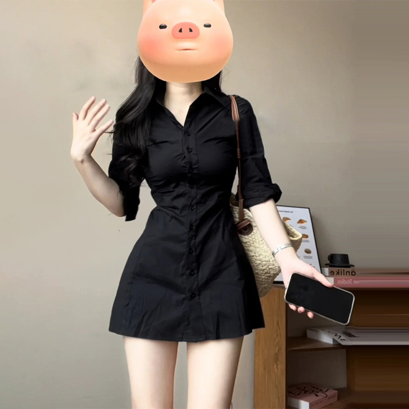 法式气质polo衬衫连衣裙子女连衣裙