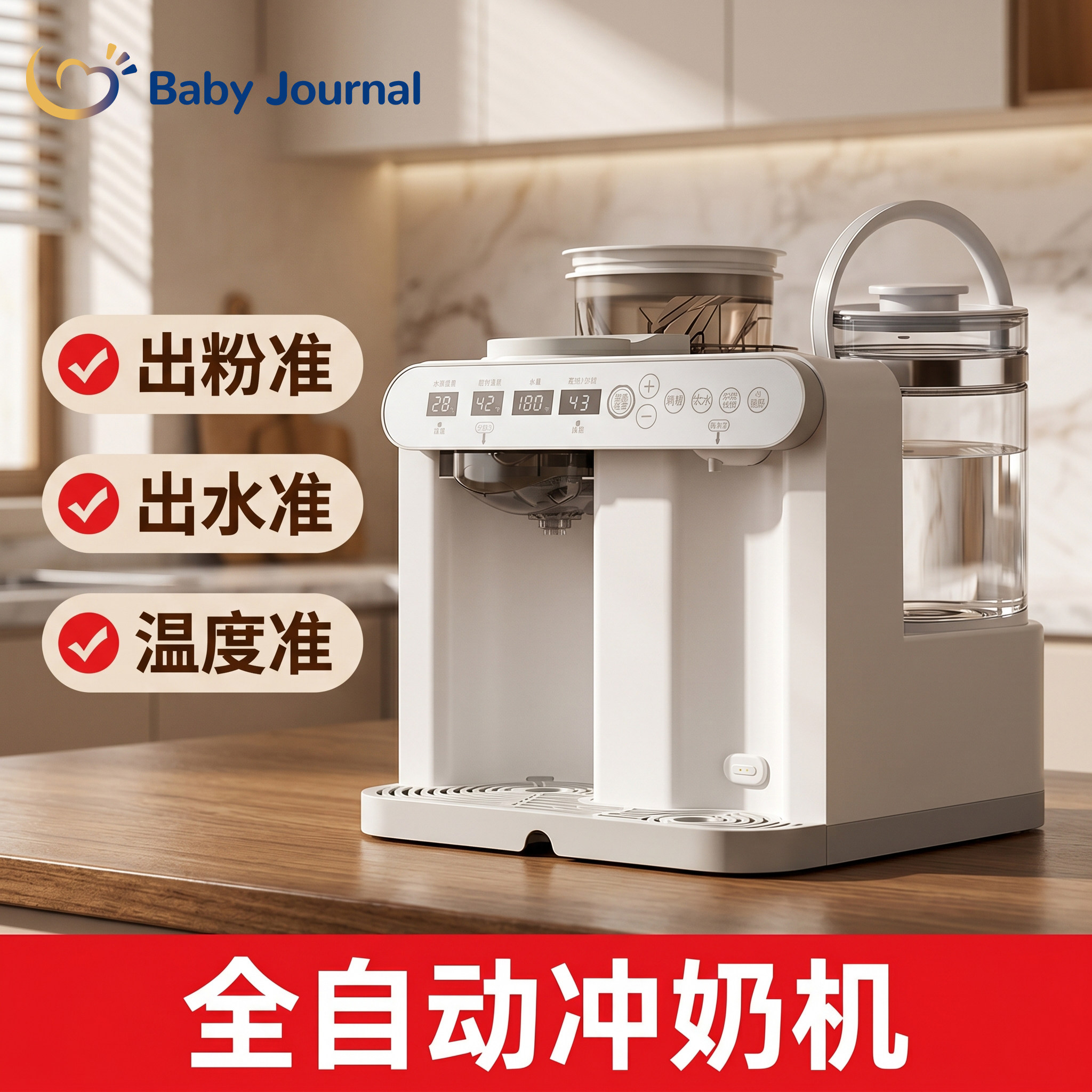Baby Journal智能全自动泡奶机定量出水恒温冲奶粉机调奶温奶一体