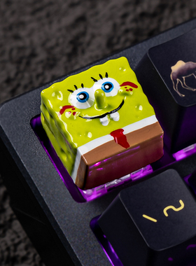 沃茨键研海绵宝宝派大星个性键帽单颗机械键盘escR4十字轴wooting