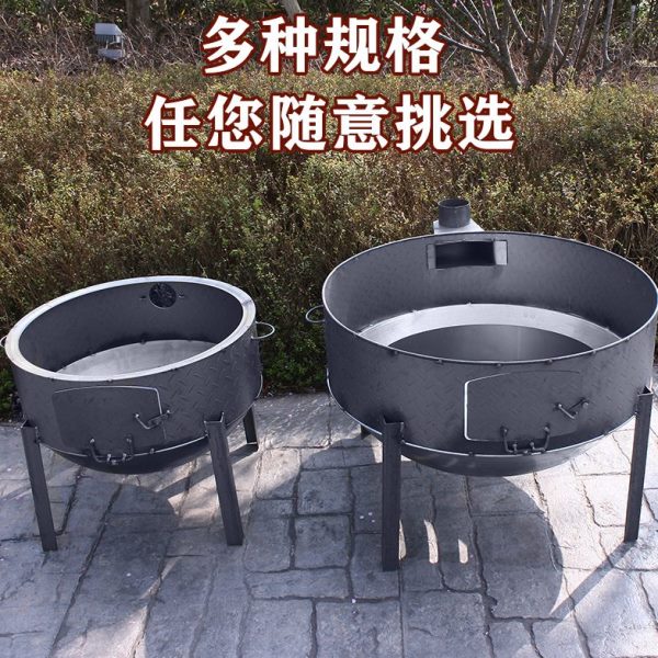 家用宴锅大号柴席地木灶烧柴火灶专用锅锅灶用户外加厚台灶台农村