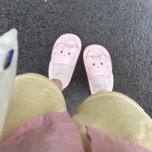 女外穿防滑凉拖鞋 踩屎感室内可爱浴室家居拖鞋 helloevakitty防臭