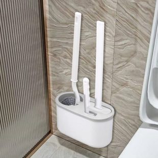 三合一家用无死角室马桶刷神器2025硅胶清洁厕所刷子 壁挂化妆新款