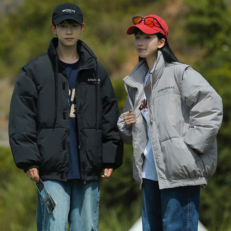 袖子可拆卸男女同款棉服女2025年冬季时尚加厚宽松保暖情侣装外套