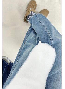 版腿牛仔裤女春冬窄2024新款春阔季女装R2402140秋高腰垂感宽松显