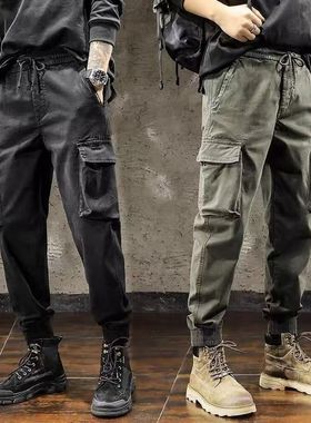 衫少服饰美式工装裤男斜纹夏季薄款军绿色外贸现货时尚休闲裤子男