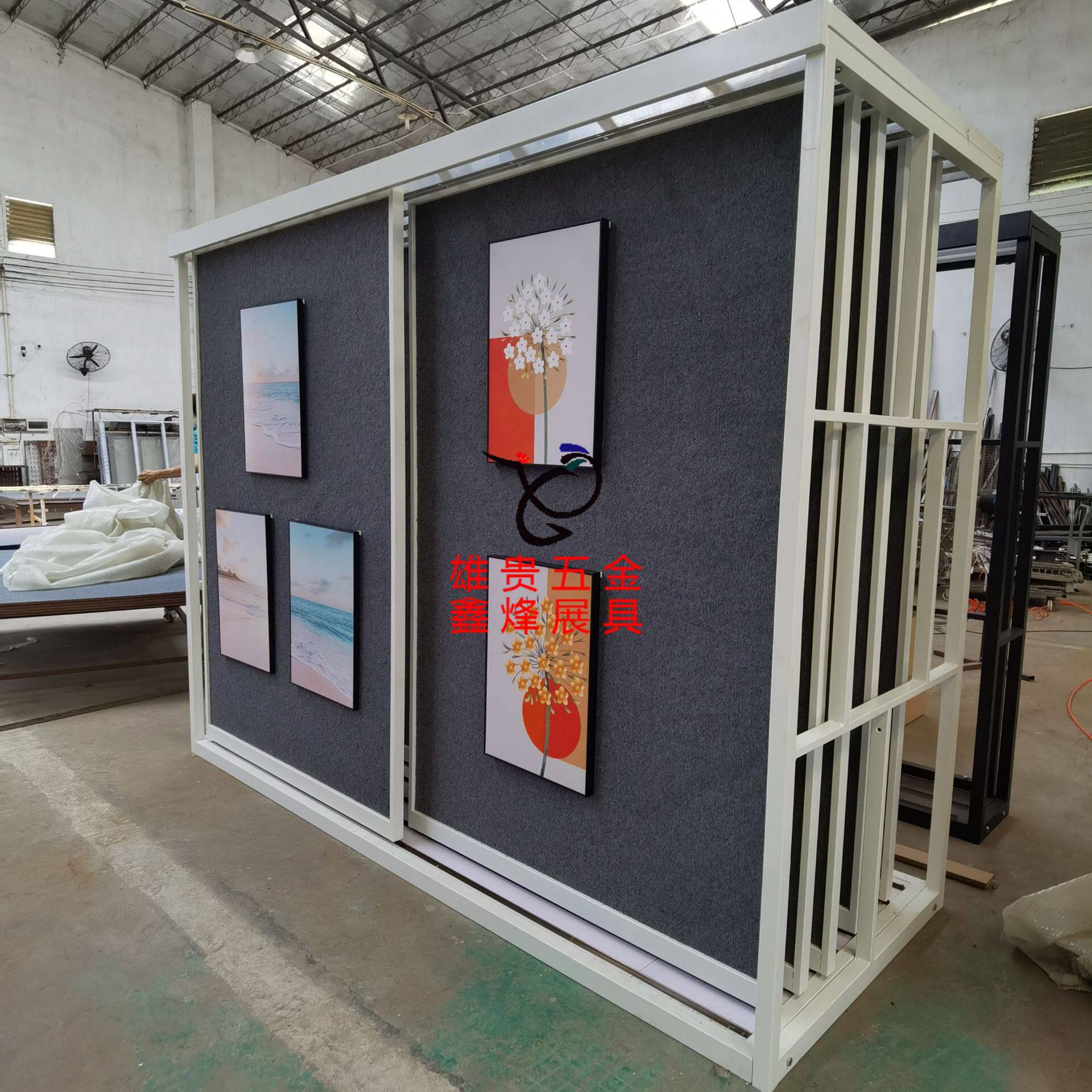 挂画展示架推拉书画展架装饰画平推架子国画画框多功能立式可调节