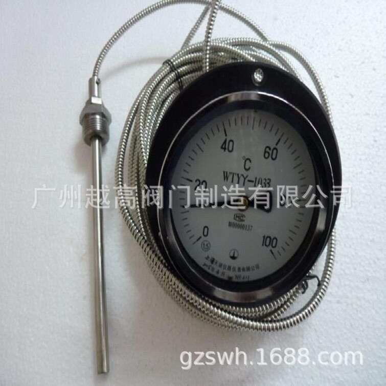 双金属温度计wss-411 不锈钢工业温度计锅炉圆盘温度表 径向