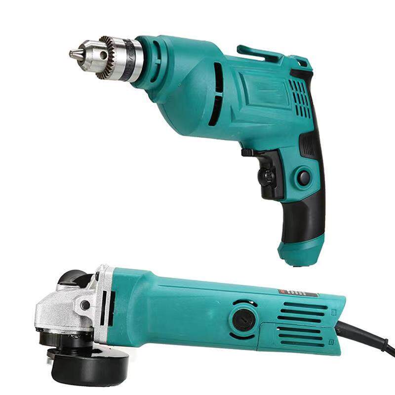 新款角磨机手电钻二件套装工具箱 电钻 角磨机二件套电动工具套装
